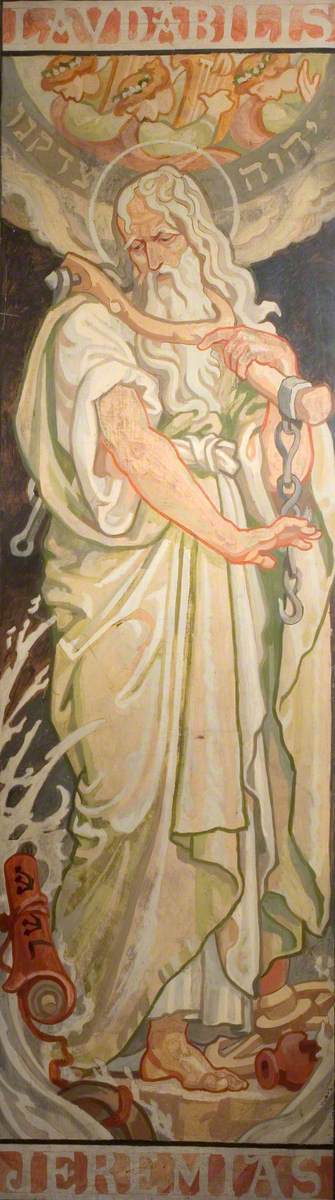 Stained Glass Design, Jeremiah, 1905, Frederic Shields