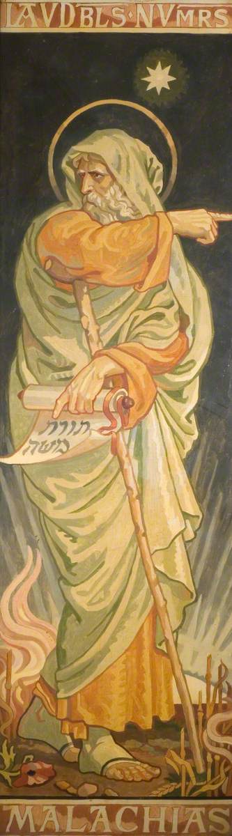 Stained Glass Design, Malachi, 1905, Frederic Shields