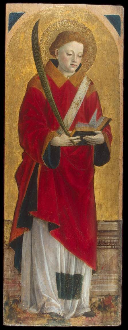 St Stephen (wing of a polyptych), 1450, Vincenzo Foppa