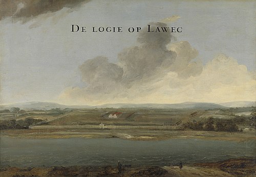 View of the Dutch Trading Post in Lawec in Cambodia, 1662, Johannes Vingboons