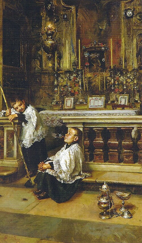 Interior of a church, 1889, Anselmo Gianfanti