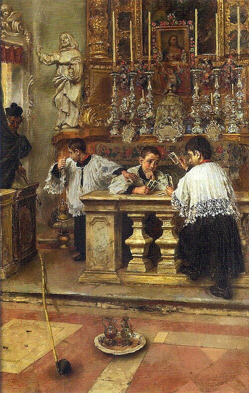 Mischief of altar boys, 1900, Anselmo Gianfanti