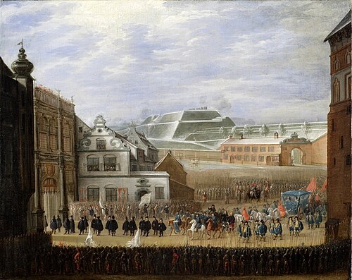 Wjazd Marii Ludwiki Gonzagi do Gdańska (Przed Złotą Bramą), 1646, Bartholomäus Milwitz