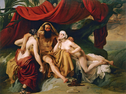 Lot and His Daughters, 1833, Francesco Hayez