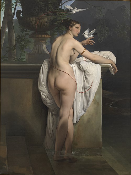Venus jouant avec deux colombes, 1830, Francesco Hayez