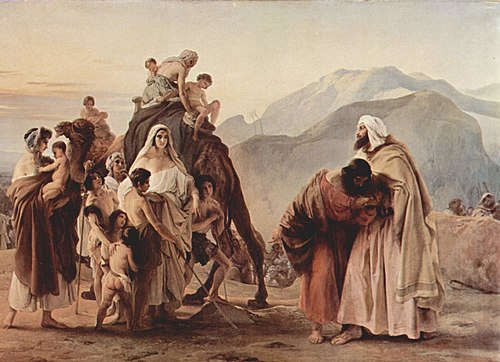 Incontro tra Esaù e Giacobbe, 1844, Francesco Hayez