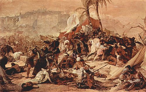 The thirst of the crusaders at Jerusalem, 1837, Francesco Hayez