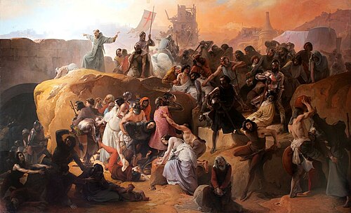 The thirst of the crusaders at Jerusalem, 1841, Francesco Hayez