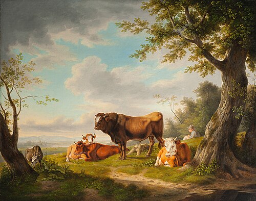 Landscape with cattle and a shepherd, 1821, Karl Kuntz