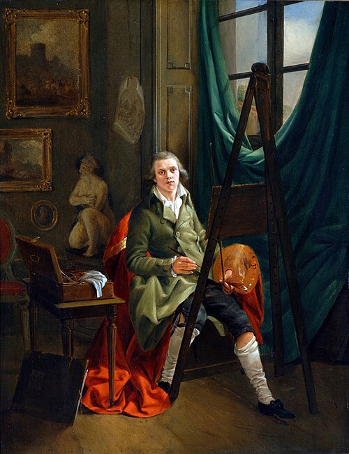 Self-portrait of Carl Kuntz in his studio in Mannheim, 1789, Karl Kuntz