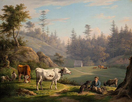 Viehweide. Schwarzwaldlandschaft, 1824, Carl Kuntz