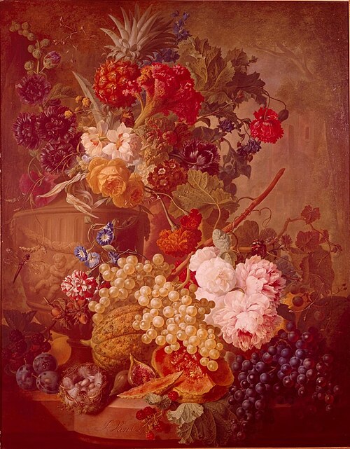 Still Life with Flowers and Fruit, 1775, Jan van Os
