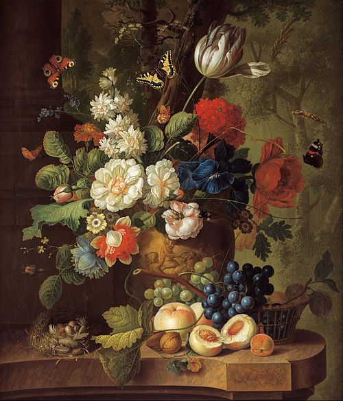 Nature morte aux fleurs et fruits, 1780, Jan van Os