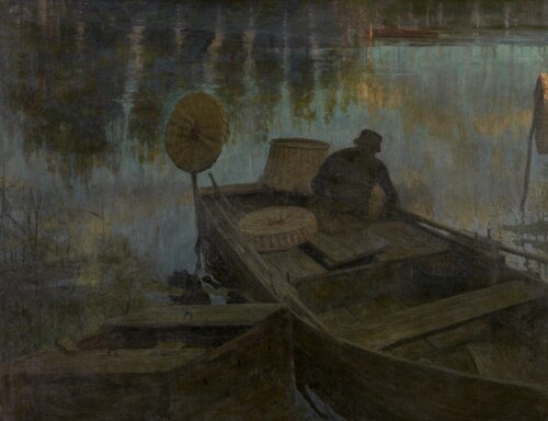 Fisherman in the Moonlight, , Charles Mertens