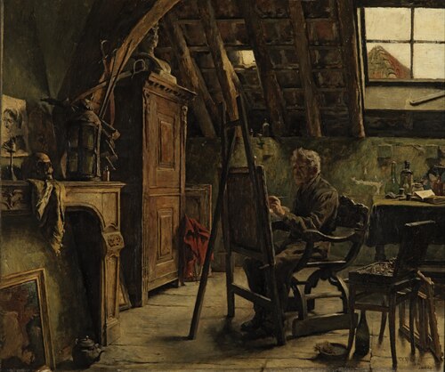 Workshop of a Painter, 1884, Charles Mertens