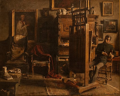 L'Atelier du peintre Jules Lambeaux, 1885, Charles Mertens