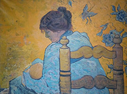 Madeleine Fayet et sa fille Yseult, 1901, Gustave Fayet
