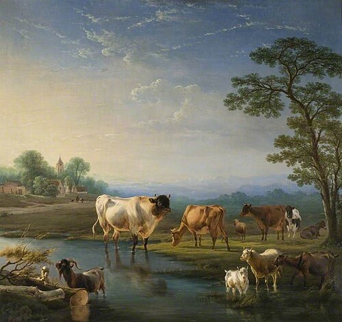 Pastoral Landscape with Cattle and Goats, , Louis Robbe