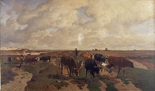 Paysage aux animaux aux environs de Knokke-Heist, 1857, Louis Robbe