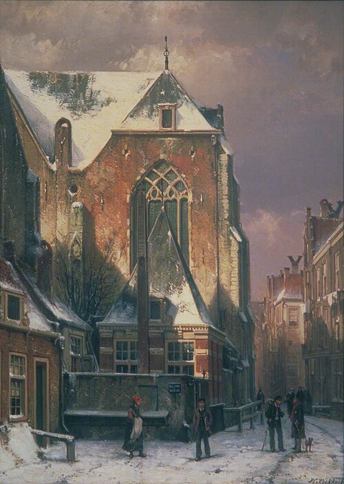 Winter Scene in Amsterdam, Holland, , Willem Koekkoek