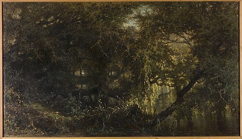 The pond at Oosterbeek, 1900, Johannes Warnardus Bilders