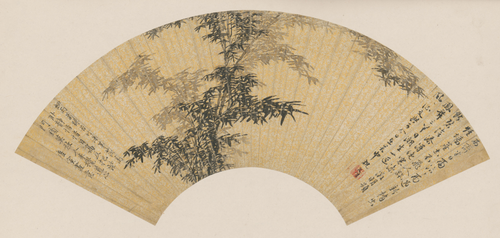 唐寅雨竹扇面, , Tang Yin