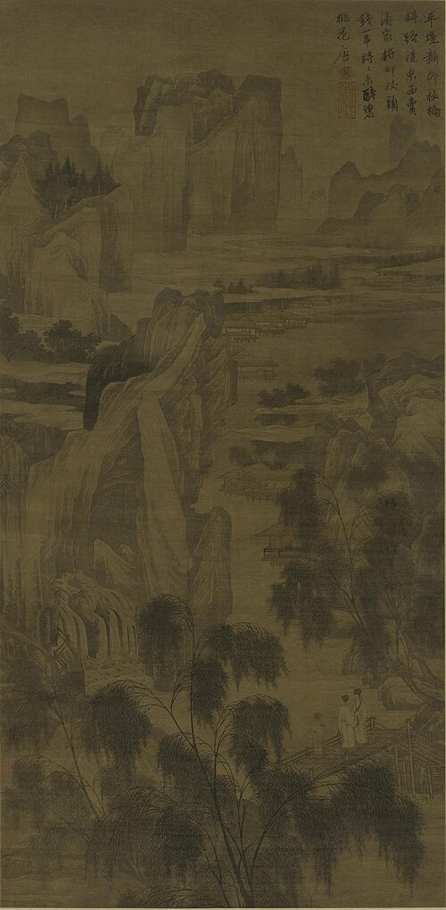 明 唐寅 柳桥赏春图, , Tang Yin