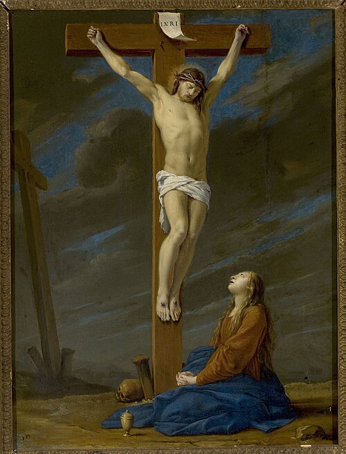 Marie-Madeleine au pied de la croix., 1691, Matthias Wulfraet