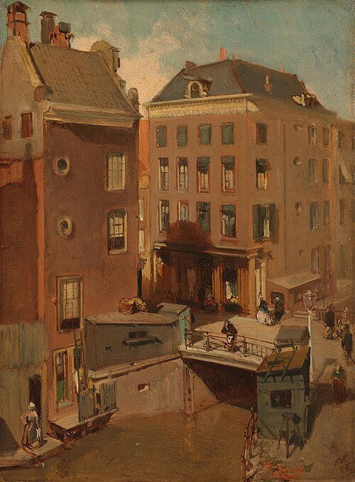 The Osjessluis near Kalverstraat in Amsterdam, 1855, Charles Rochussen