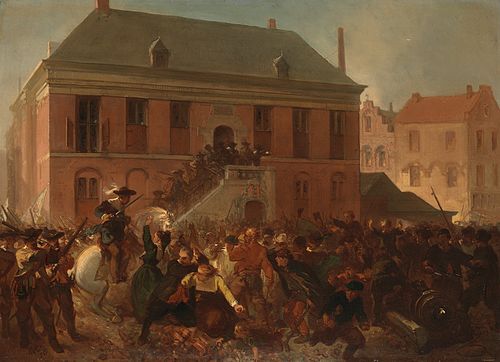 Anno 1629. De buit van de zilvervloot wordt met plundering bedreigd, 1855, Charles Rochussen