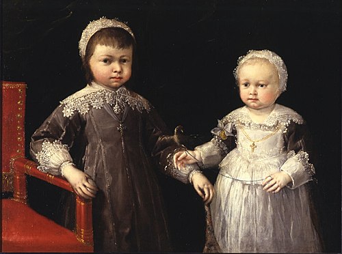 Portrait of Carlo Emanuele II with his sister Margherita Yolanda of Savoy, 1637, Francesco Cairo