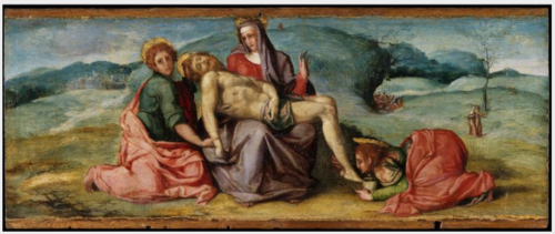 Set of three panels: The Pietà, Saint Apollonia and Saint Peter, , Maso da San Friano