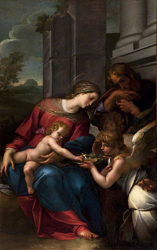 The Holy Family with an Angel offering a Honeycomb to the Christ Child, 1597, Il Morazzone