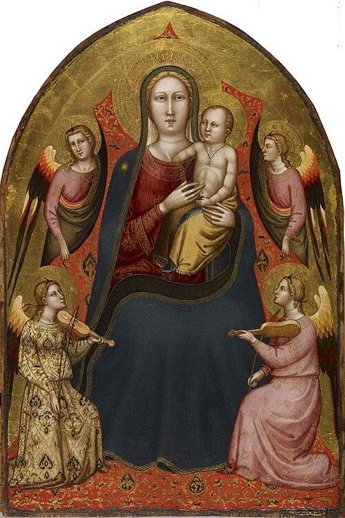 Madonna et l'enfant avec des anges, 1350, Lorenzo di Bicci
