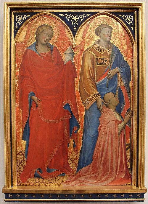 Die Heilige Maria Magdalena, Laurentius und ein Stifter / Angelo Acciaiuolo, 1405, Gherardo Starnina