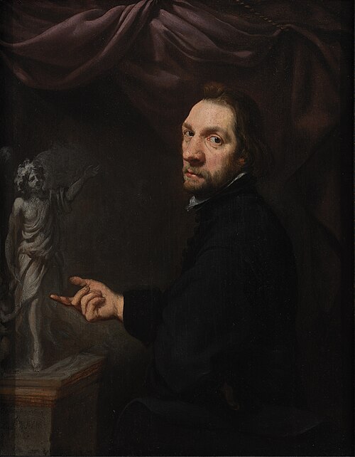 Portrait of Andries Rademaker, Notary, Displaying a Statuette, 1656, Johanna Vergouwen