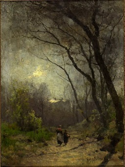 Landschap bij helder maanlicht, 1892, Julius Jacobus van de Sande Ba