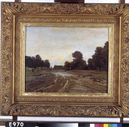 Zandweg met boerderijen, 1892, Julius Jacobus van de Sande Ba
