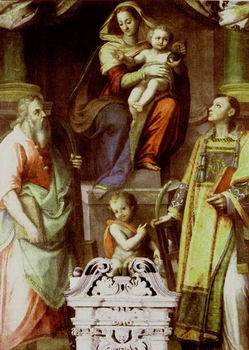 Madonna col Bambino fra i santi Andrea, Giovannino e Lorenzo, 1586, Giovanni Maria Butteri