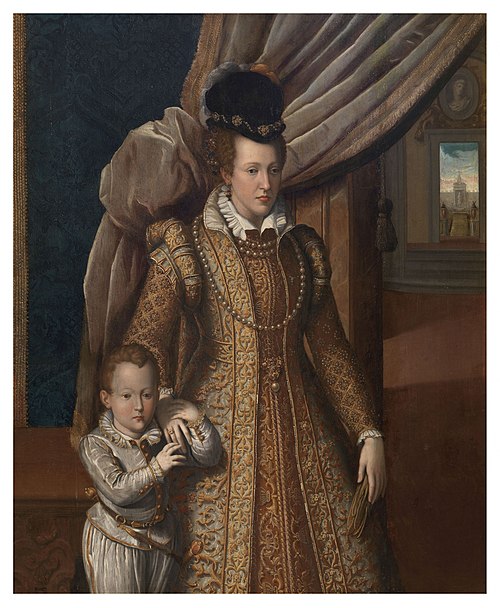 Portrait of Joanna of Austria with her son Philip, 1586, Giovanni Bizzelli