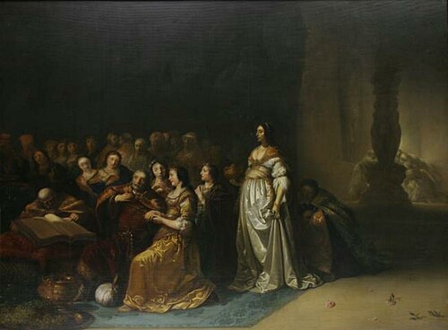 King Solomon is persuaded by his wives into idolatry, 1650, Hendrick Pot