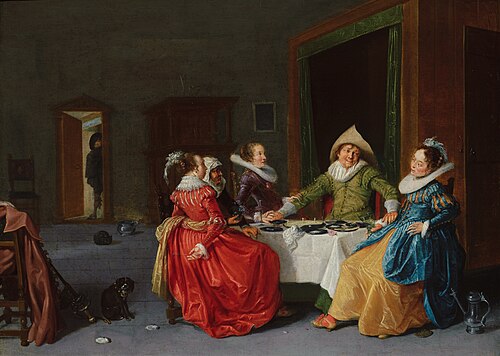 Merry Company in a Brothel, 1650, Hendrick Pot