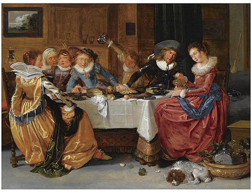 Merry Company at a Table, 1620, Hendrick Pot