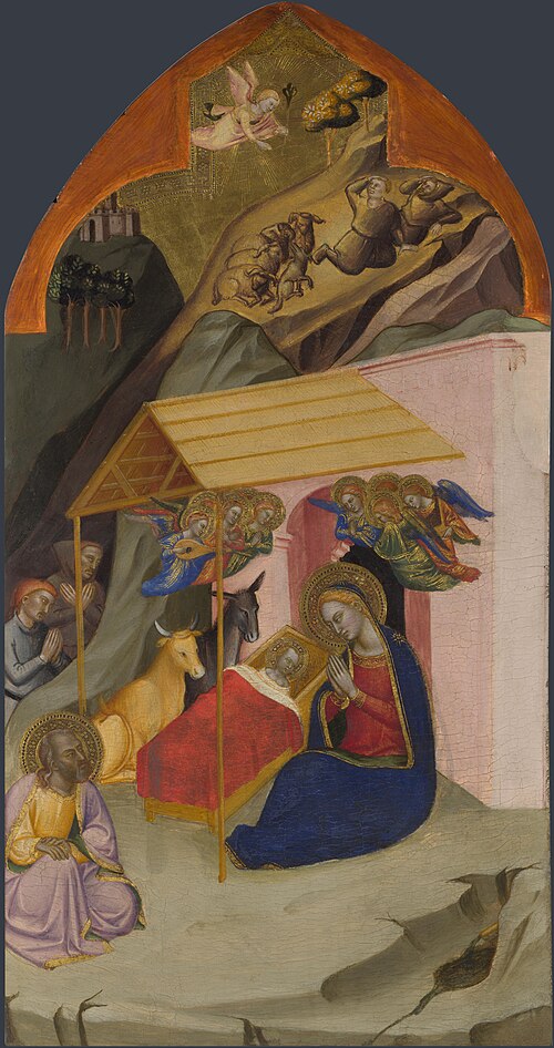 The Nativity and Annunciation to the Shepherds, 1370, Jacopo di Cione