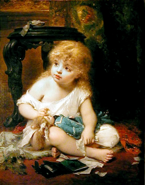 Girl and Doll, 1882, Joseph Coomans