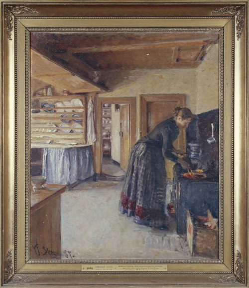 Cuisine, avec la femme de l'artiste, 1887, Viggo Johansen