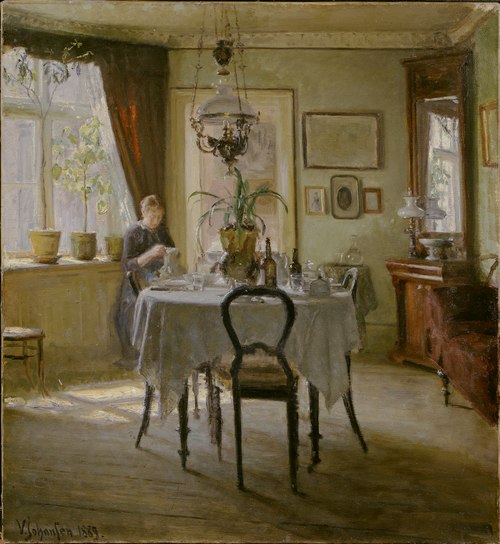 Sunlight in the Dining-room, 1889, Viggo Johansen