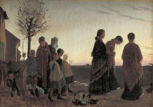 Konfirmations-søndag. Dragør, 1878, Viggo Johansen