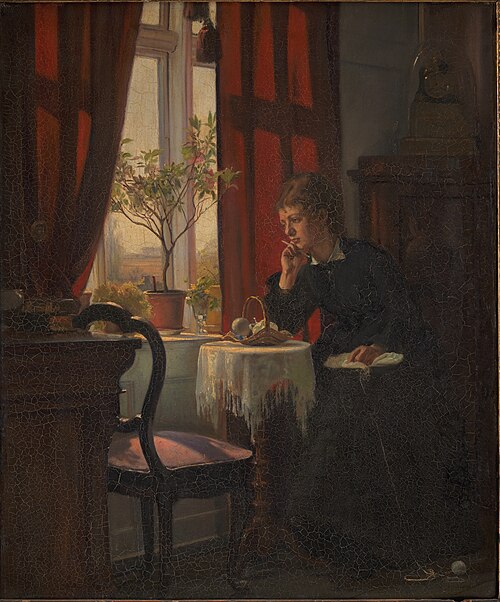 Helga Johansen, kunstnerens søster, 1883, Viggo Johansen