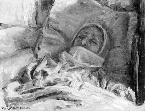 Kunstnerens døde moder, 1892, Viggo Johansen